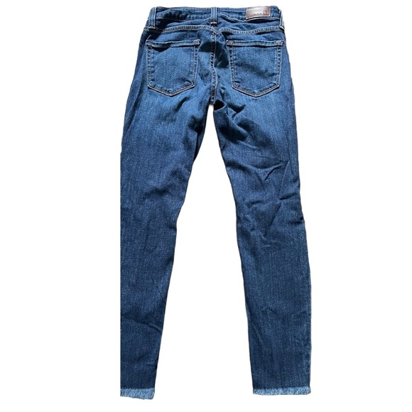 JUST BLACK DENIM DARK WASH DISTRESSED MID RISE SKINNY JEANS SIZE 25 - Picture 5 of 12